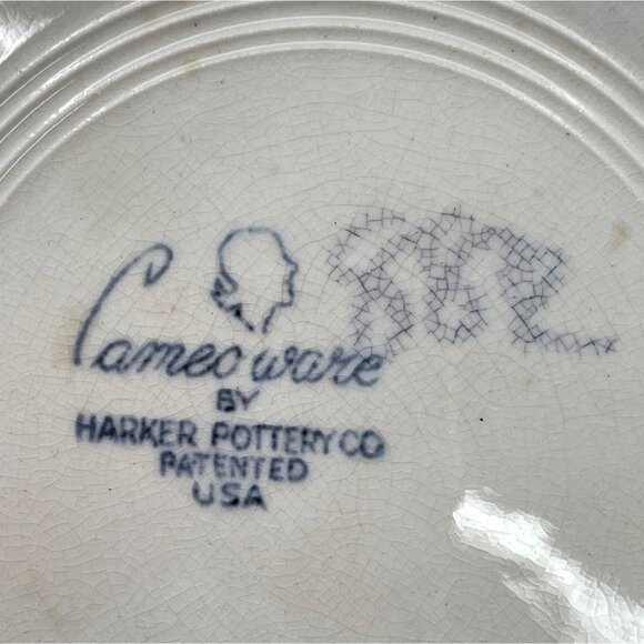 Blue Harker Cameoware - Dainty Flower Blue Virginia Bread and Butter Dessert Pla - Picture 7 of 16